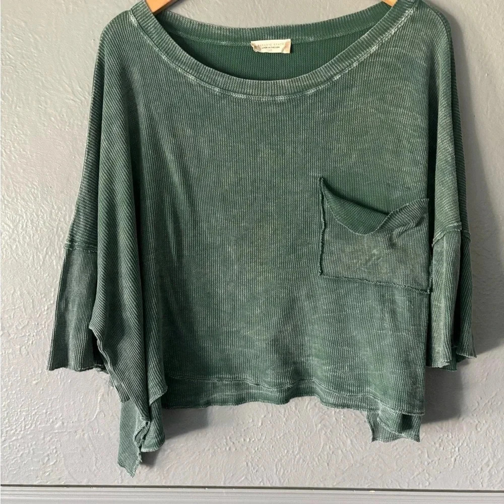 Altar’d State | waffle knit | oversized | crop | boxy | tee | xs